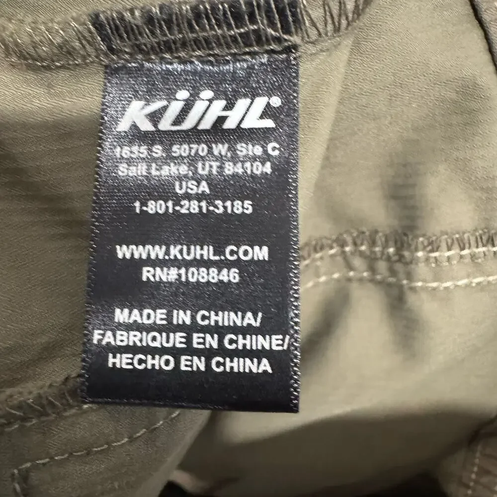 Kuhl Jacket Womens XS Button Zip Front Cargo Utility Olive Green Built In Hood - Picture 10 of 14